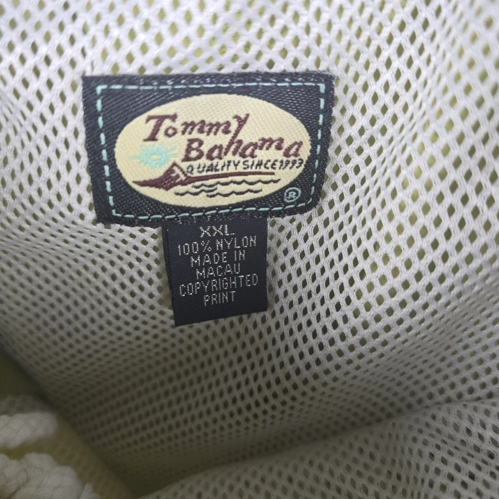 Tommy Bahama Vintage Men XXL Lime Green Pineapple Print Swim Trunks Board Shorts